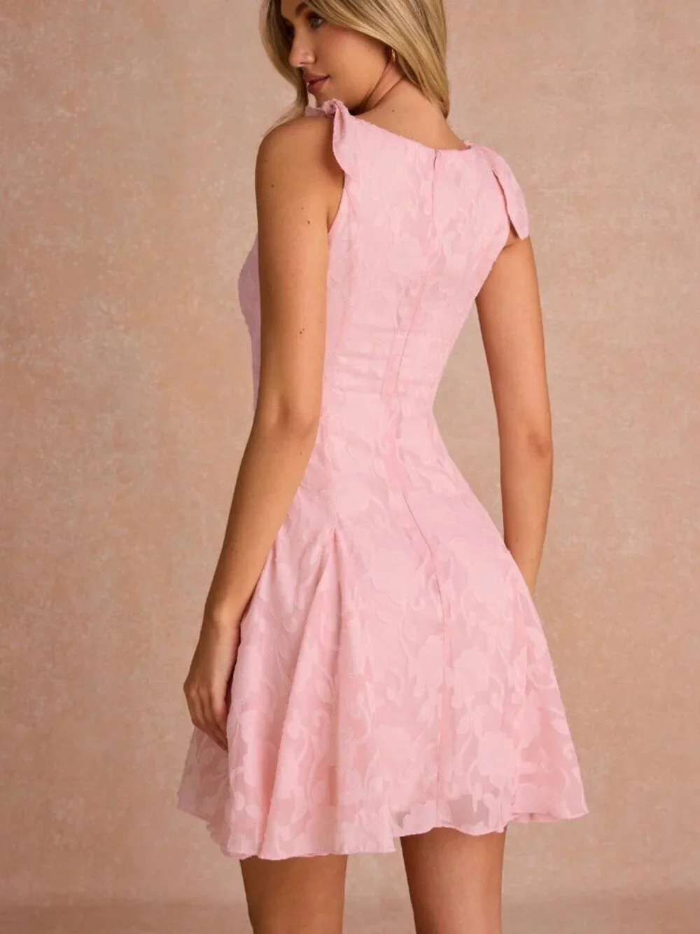Pink Elegant Women's Cutout Sleeveless Mini Chic mini Dress